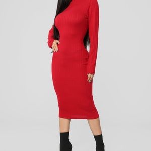 Fashion Nova red sweater dress never worn